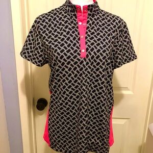 TAIL women’s golf shirts neon pink and black pattern. Excellent cond size L